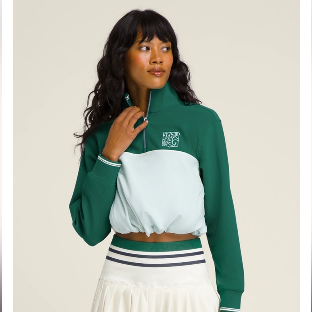 Wilson Green and White Varsity Jacket